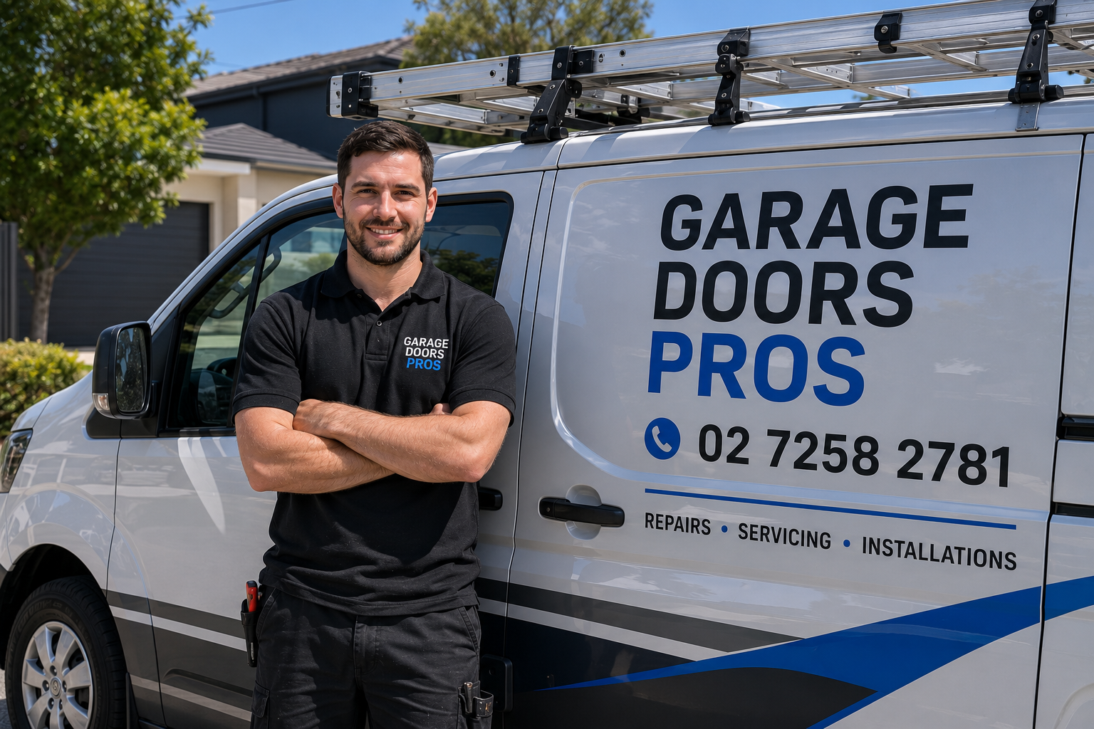 Garage Doors Pros service van in Sydney